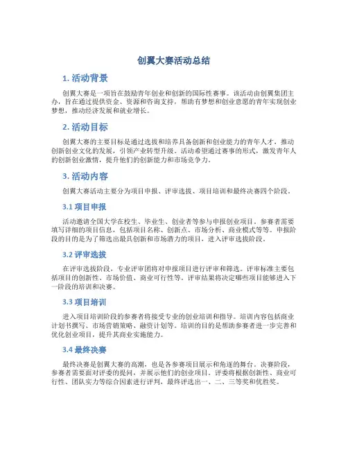 创翼大赛活动总结