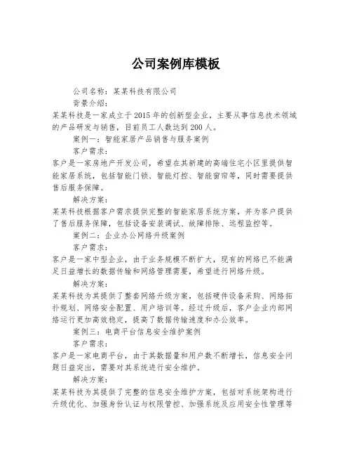 公司案例库模板