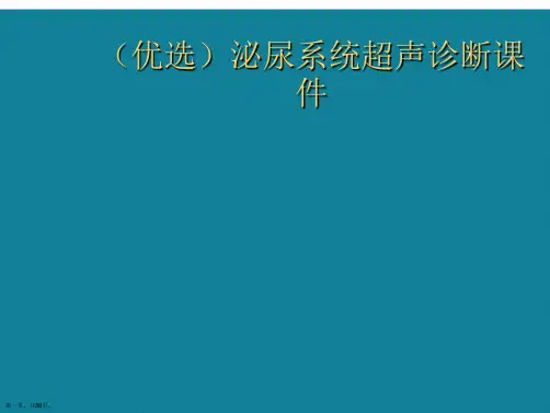 演示文稿泌尿系统超声诊断课件