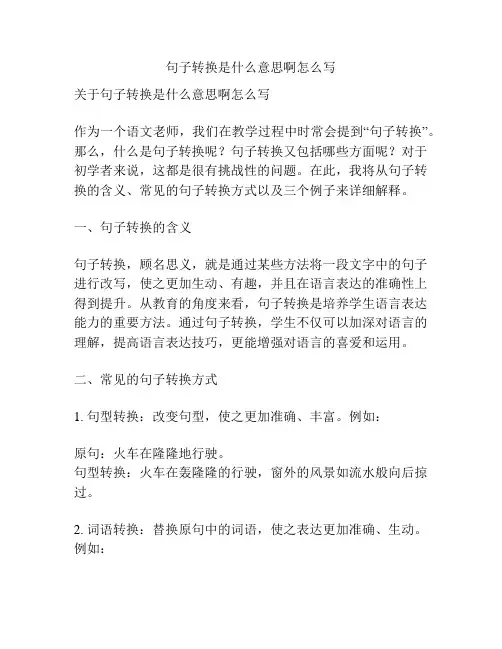 句子转换是什么意思啊怎么写