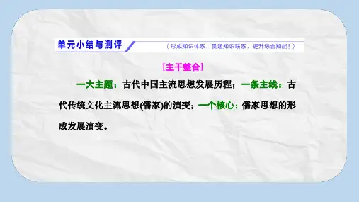 高考历史一轮复习第十三单元中国古代的思想单元小结与测评课件岳麓版