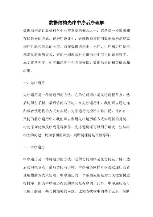数据结构先序中序后序理解