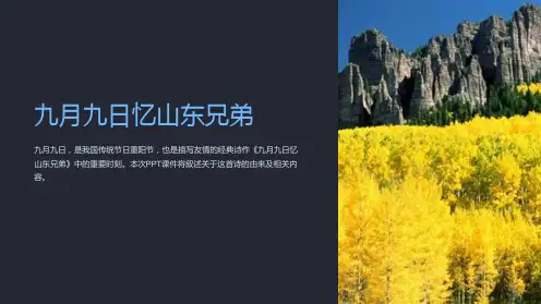 九月九日忆山东兄弟ppt课件