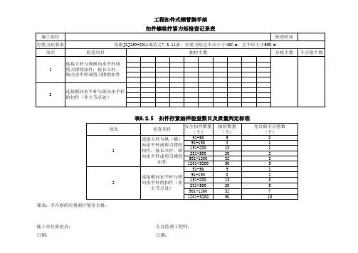 扣件拧紧力矩检查记录表