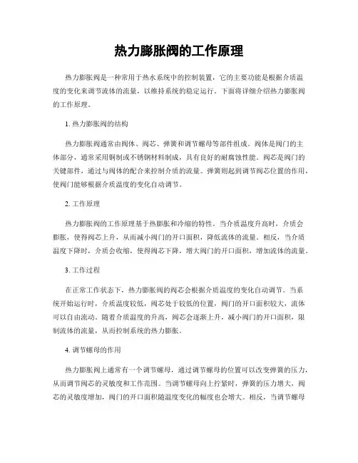 热力膨胀阀的工作原理