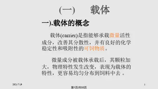 饲料添加剂载体与稀释剂PPT课件