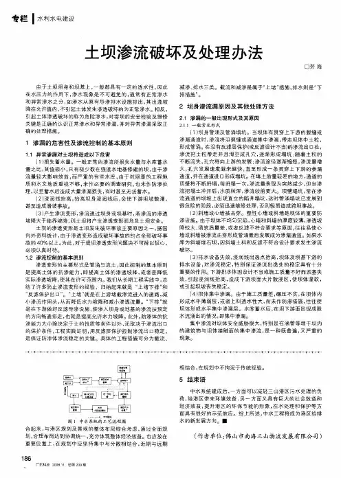 土坝渗流破坏及处理办法