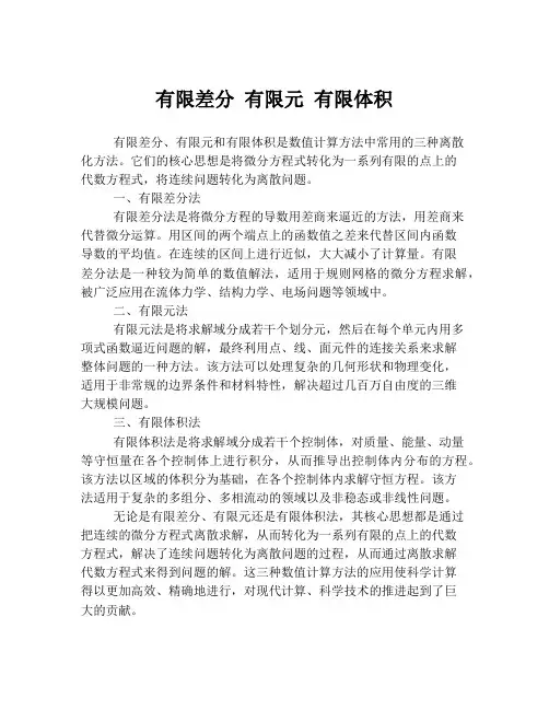 有限差分 有限元 有限体积