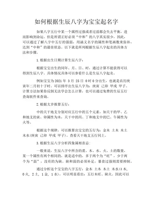 如何根据生辰八字为宝宝起名字