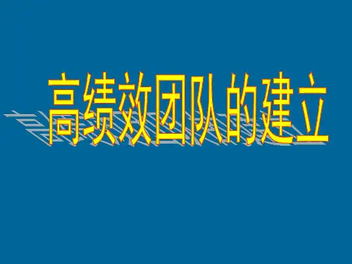 保险公司高绩效团队的建立.ppt