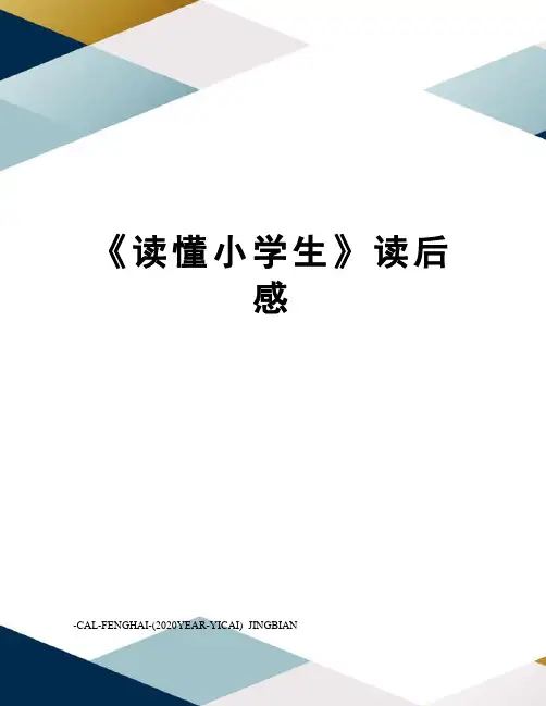 《读懂小学生》读后感