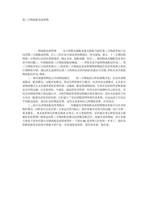 第三方物流配送流程图