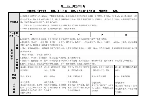 第19周周计划