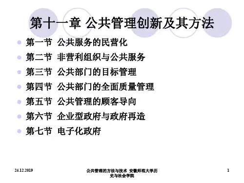 公共管理创新及其方法讲义