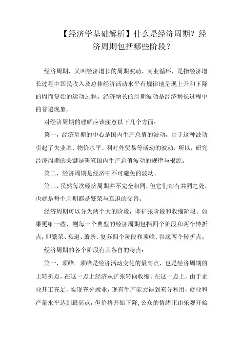 【经济学基础解析】什么是经济周期？经济周期包括哪些阶段？