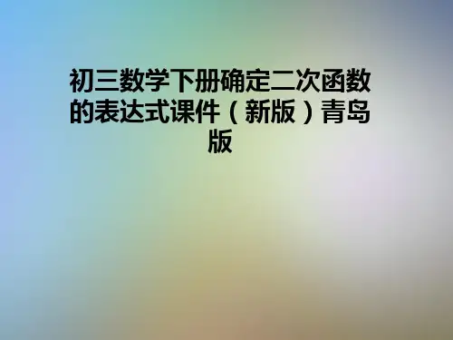 初三数学下册确定二次函数的表达式课件(新版)青岛版