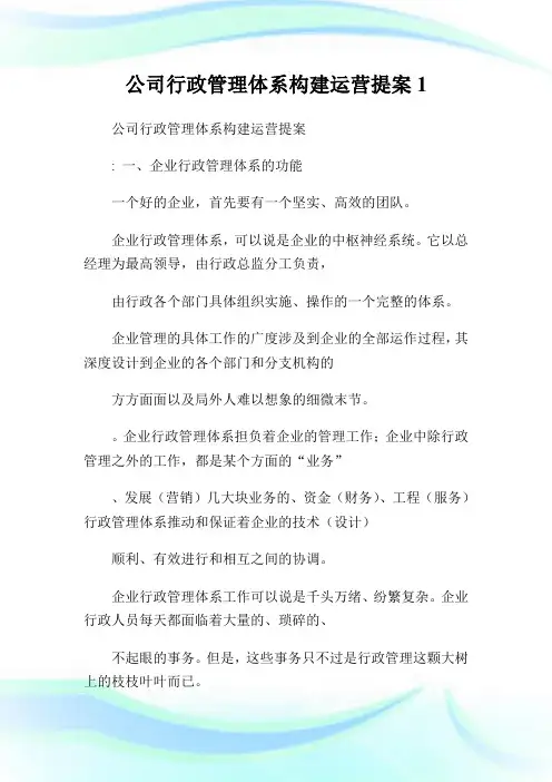 公司行政管理体系构建运营提案完整篇.doc