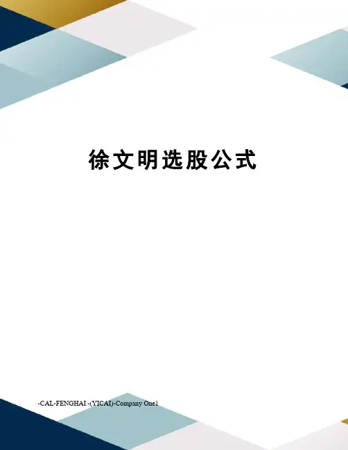 徐文明选股公式