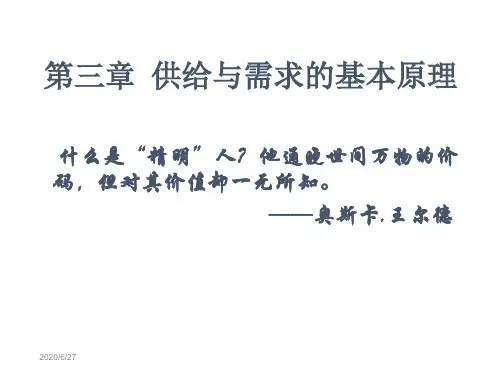 微观经济学 第3章 供给与需求的基本原理