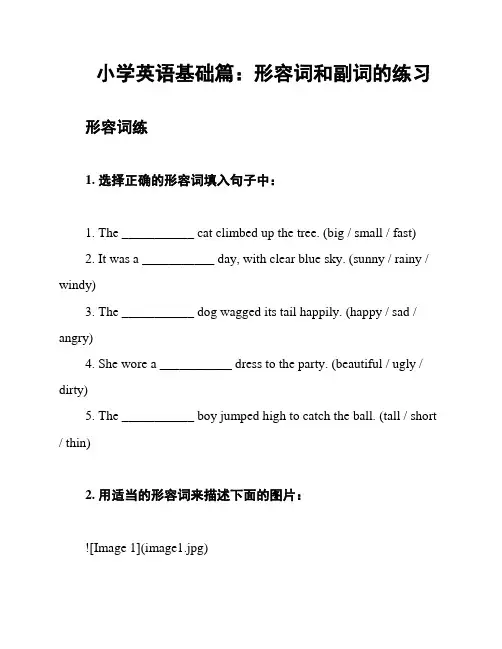 小学英语基础篇：形容词和副词的练习