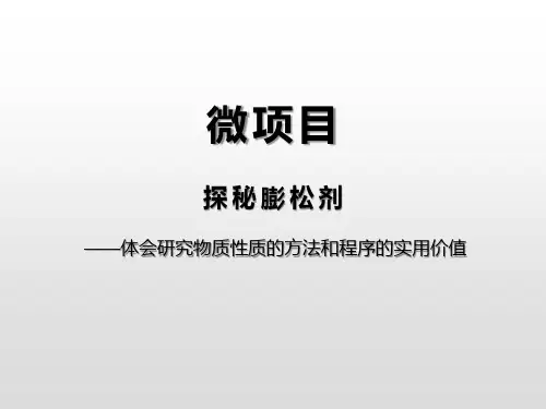 《微项目 探秘膨松剂》认识化学科学精美版课件