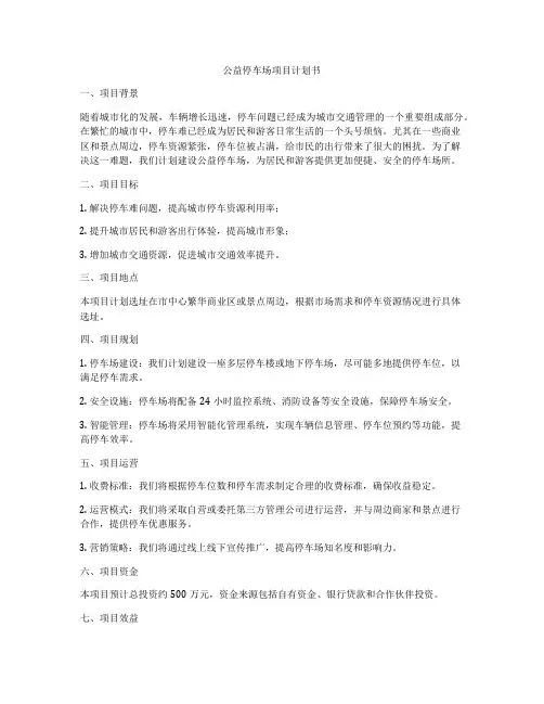 公益停车场项目计划书