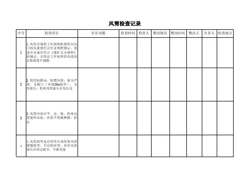 风筒检查记录