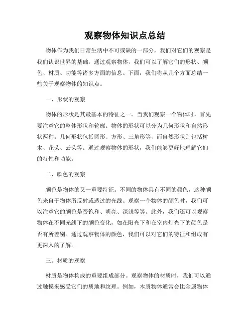 观察物体知识点总结