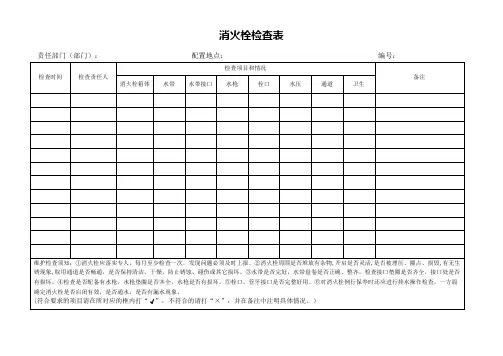 消防器材检查卡