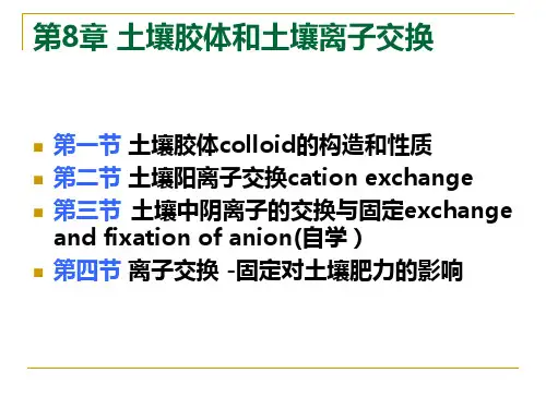 第八章 土壤胶体和土壤离子交换