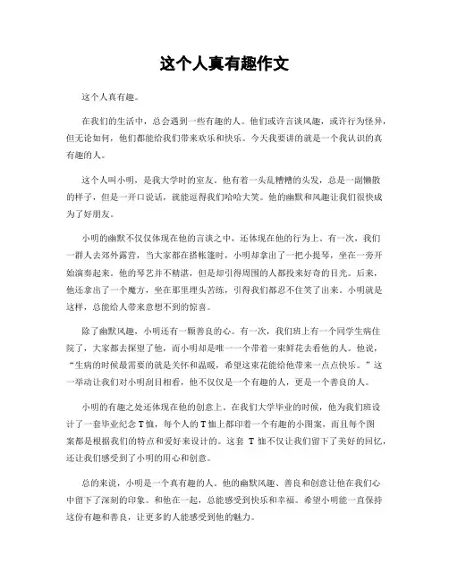 这个人真有趣作文