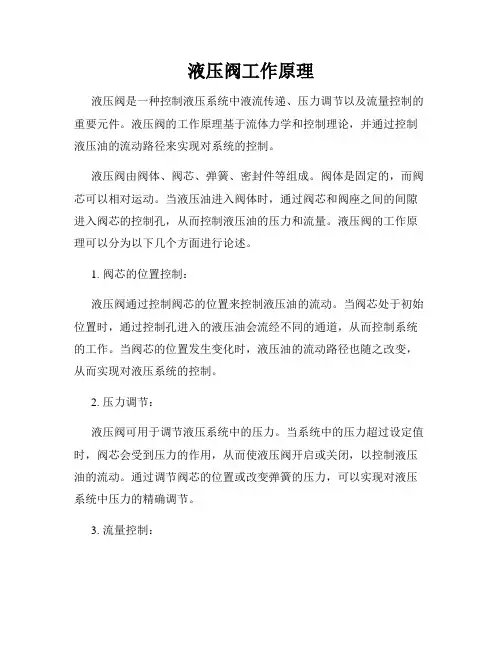 液压阀工作原理