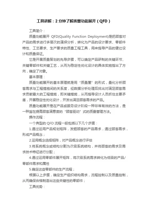 工具讲解：2分钟了解质量功能展开（QFD）