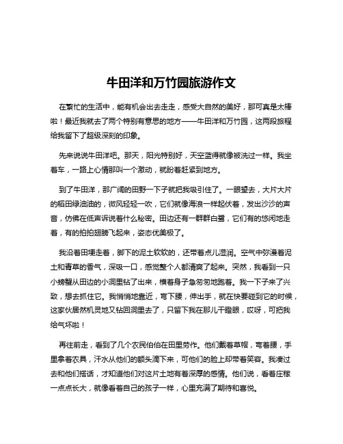 牛田洋和万竹园旅游作文