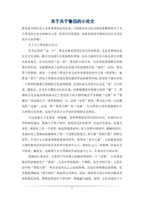 关于关于鲁迅的小论文