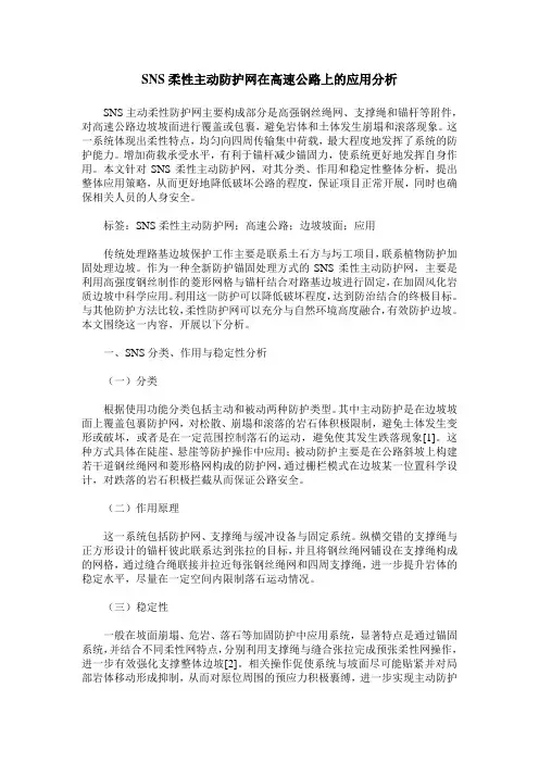 SNS柔性主动防护网在高速公路上的应用分析