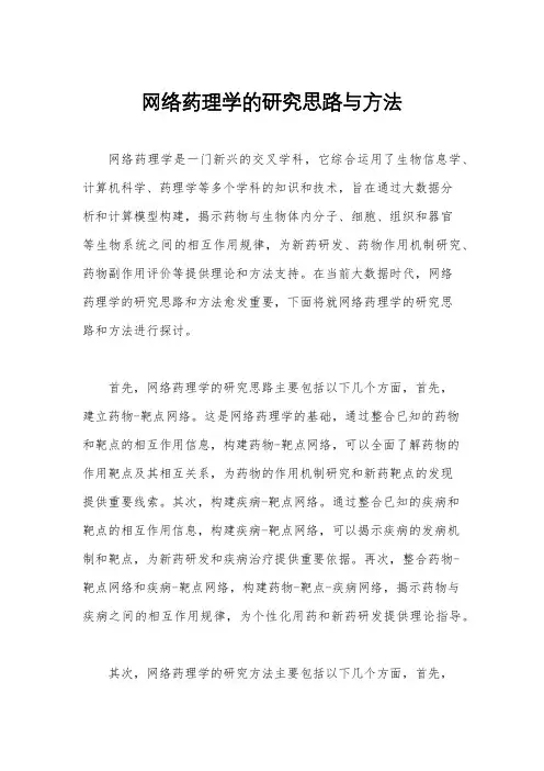 网络药理学的研究思路与方法