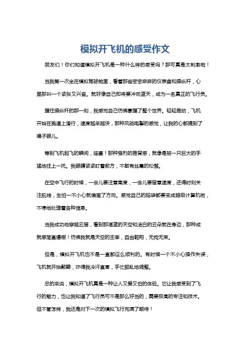 模拟开飞机的感受作文