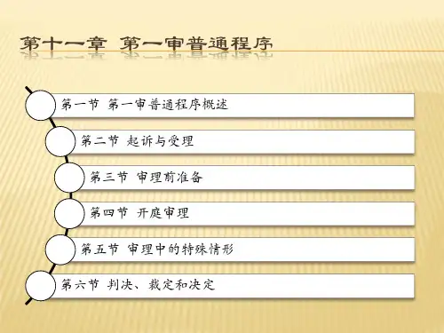 第十一章   第一审普通程序  (《民事诉讼法学(第二版)》PPT课件)