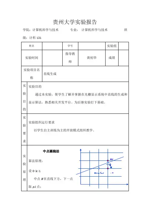 计算机图形学实验一画直线