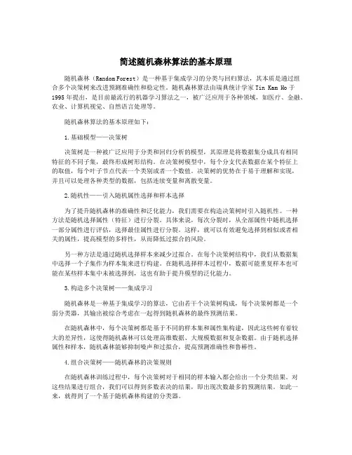 简述随机森林算法的基本原理