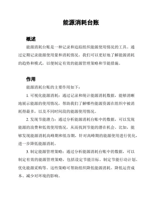 能源消耗台账