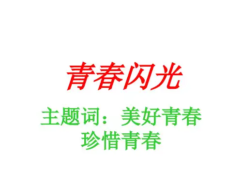 青春闪光主题词：美好青春,珍惜青春班会ppt
