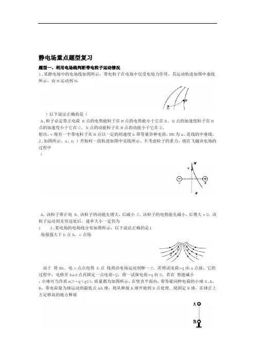 完整高中物理选修3 1静电场重点题型专题练习