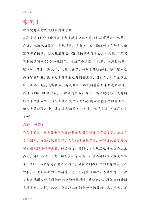 导游业务-案例分析报告详细版