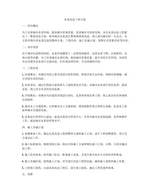 水系改造工程方案