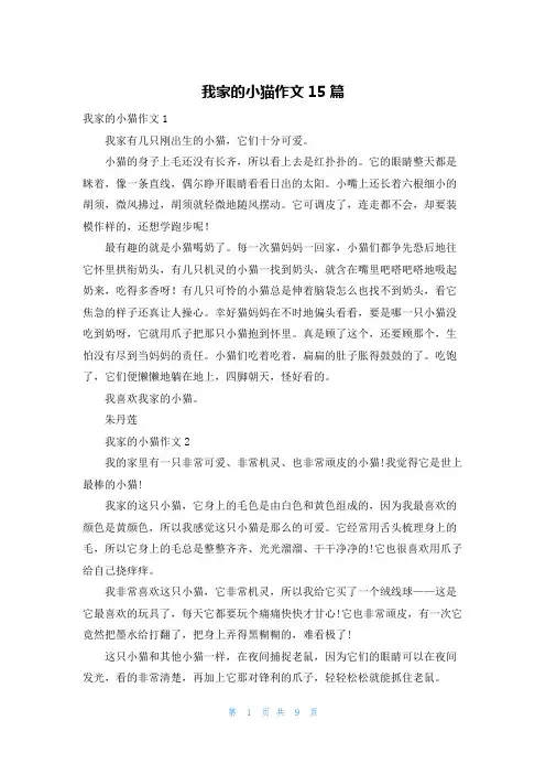 我家的小猫作文15篇