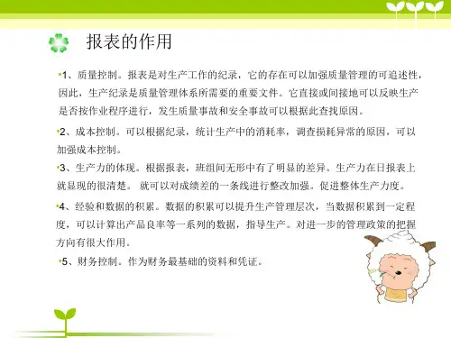 车间报表培训课件