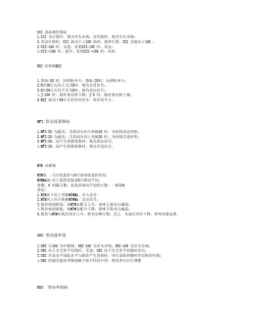 股票超买超卖指标