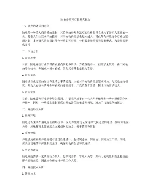 陆龟养殖可行性研究报告